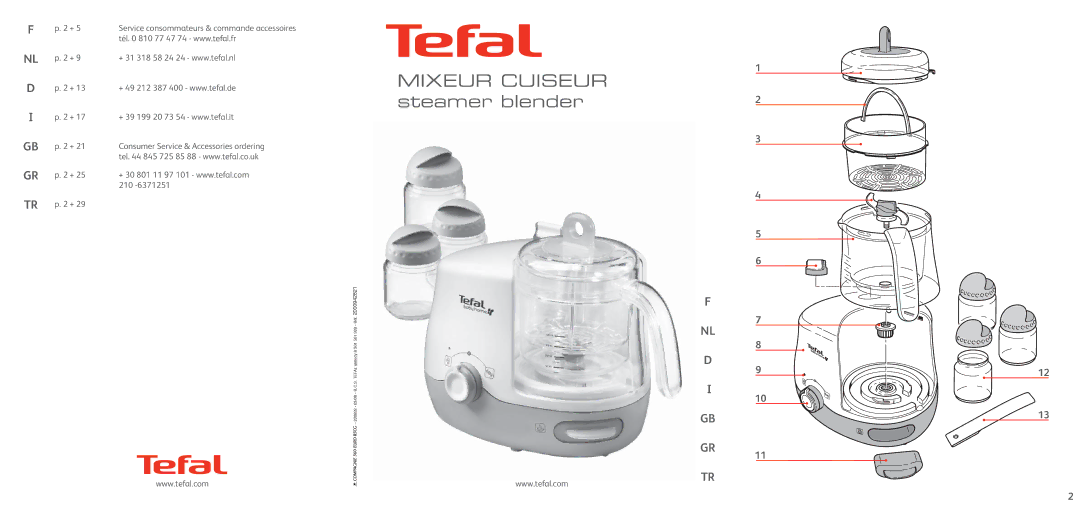 Tefal BH7400L0, BH7400L1, BH7400J1 manual Mixeur Cuiseur 