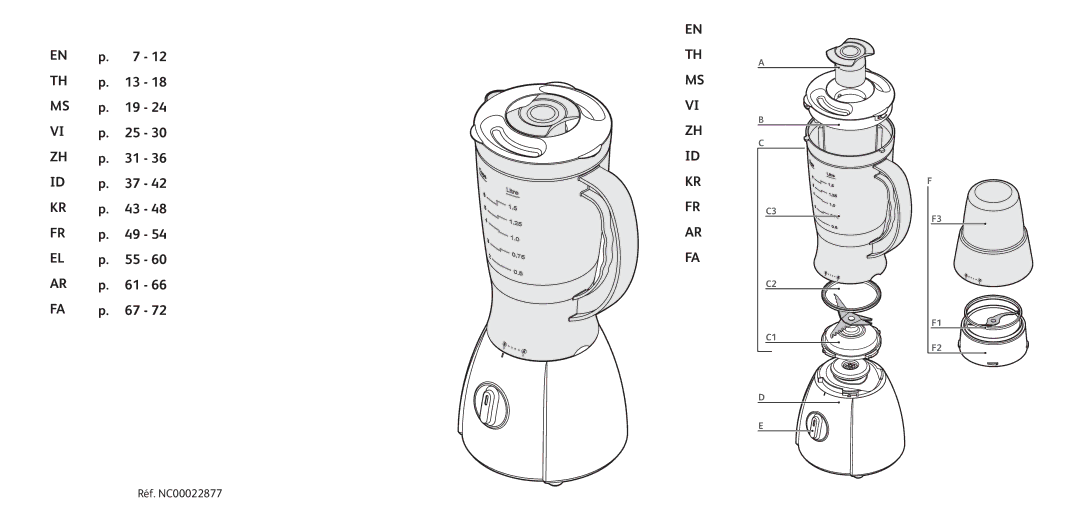 Tefal BL1161AD manual Réf. NC00022877 