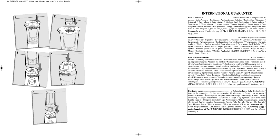 Tefal BL1261KR manual 