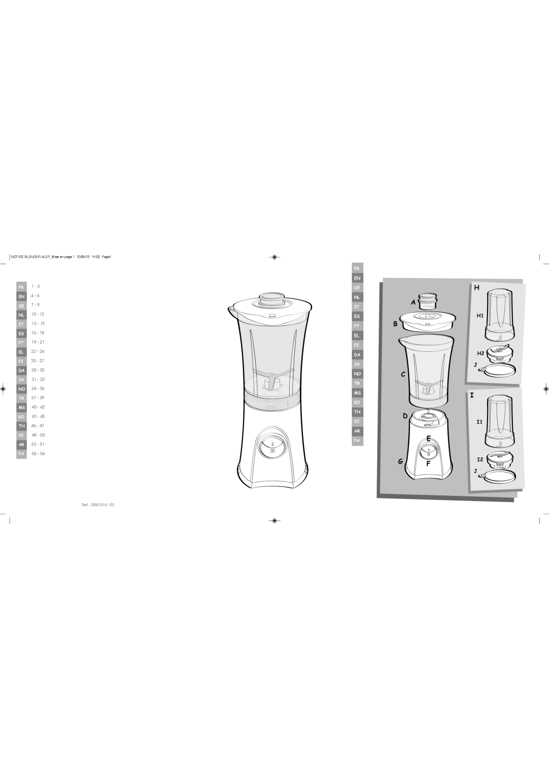 Tefal BL126D51, BL126D74 manual Fr En 