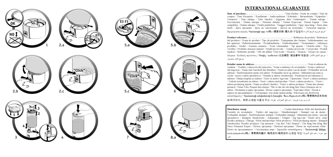 Tefal BL142140 manual International Guarantee 