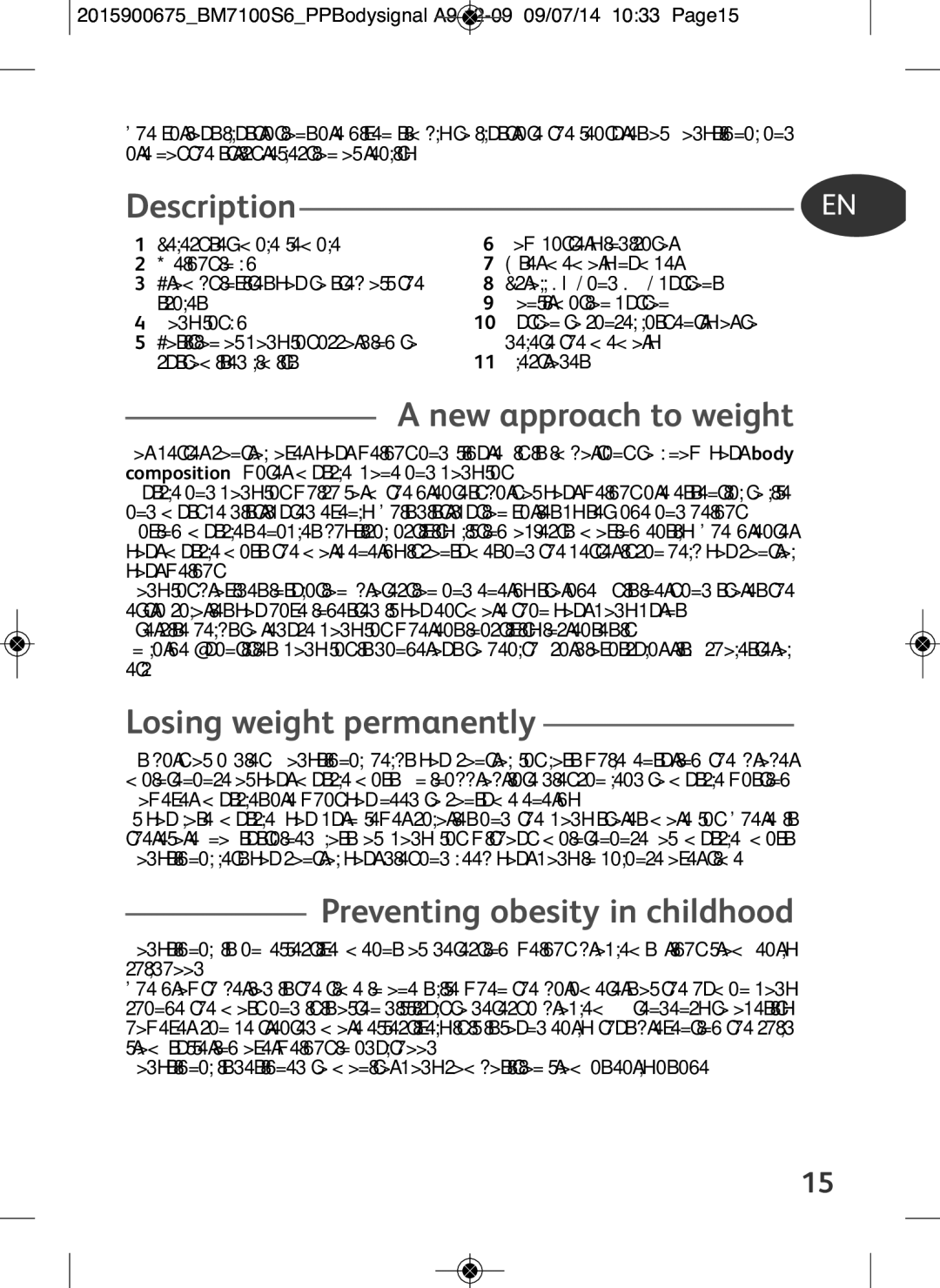 Tefal BM7100S6, BM7100S5 manual New approach to weight, Losing weight permanently, Preventing obesity in childhood 