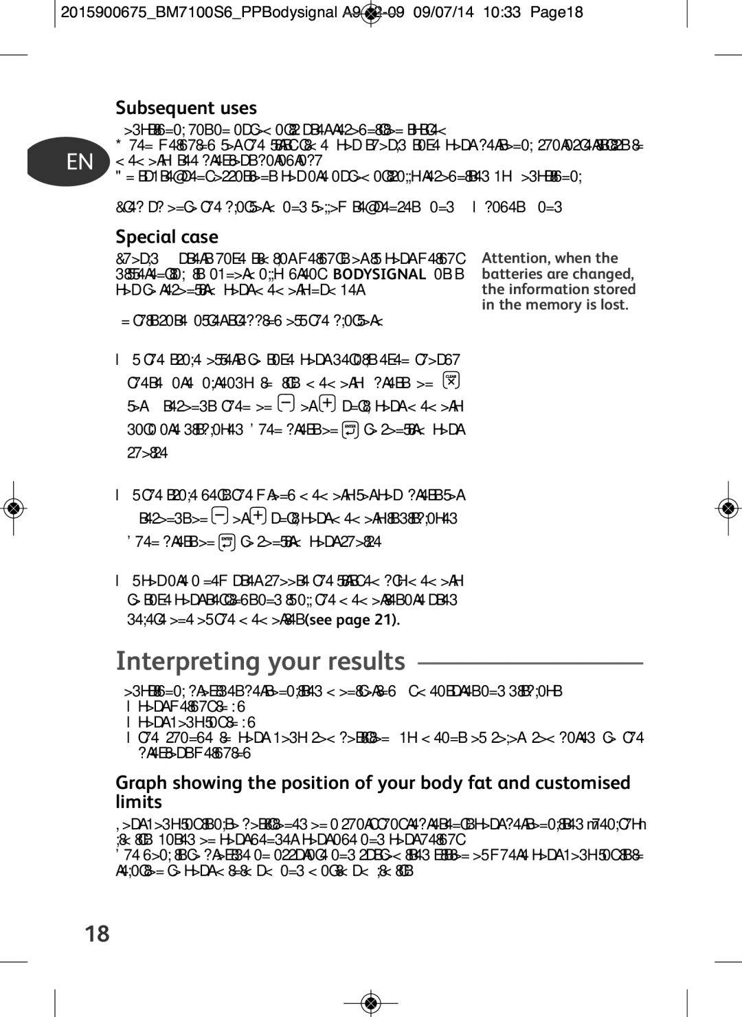 Tefal BM7100S5, BM7100S6 manual Interpreting your results, Subsequent uses, Special case 