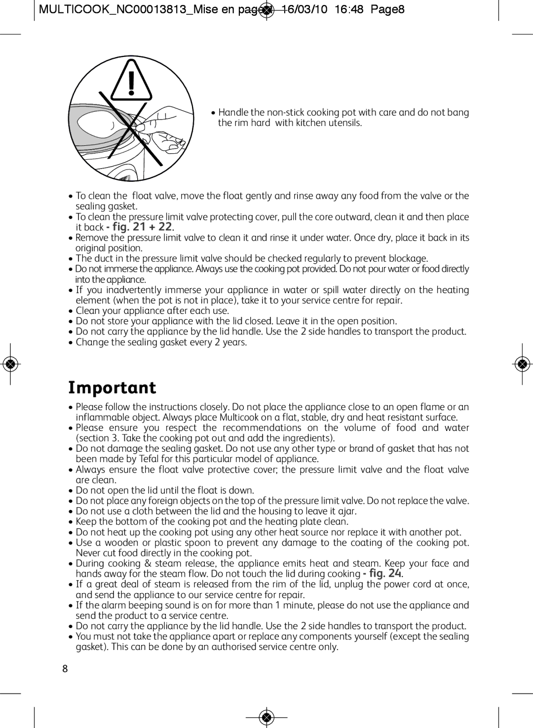 Tefal CY400015, CY400070, CY400052, CY400051, CY4000US manual MULTICOOKNC00013813Mise en page 1 16/03/10 1648 Page8 