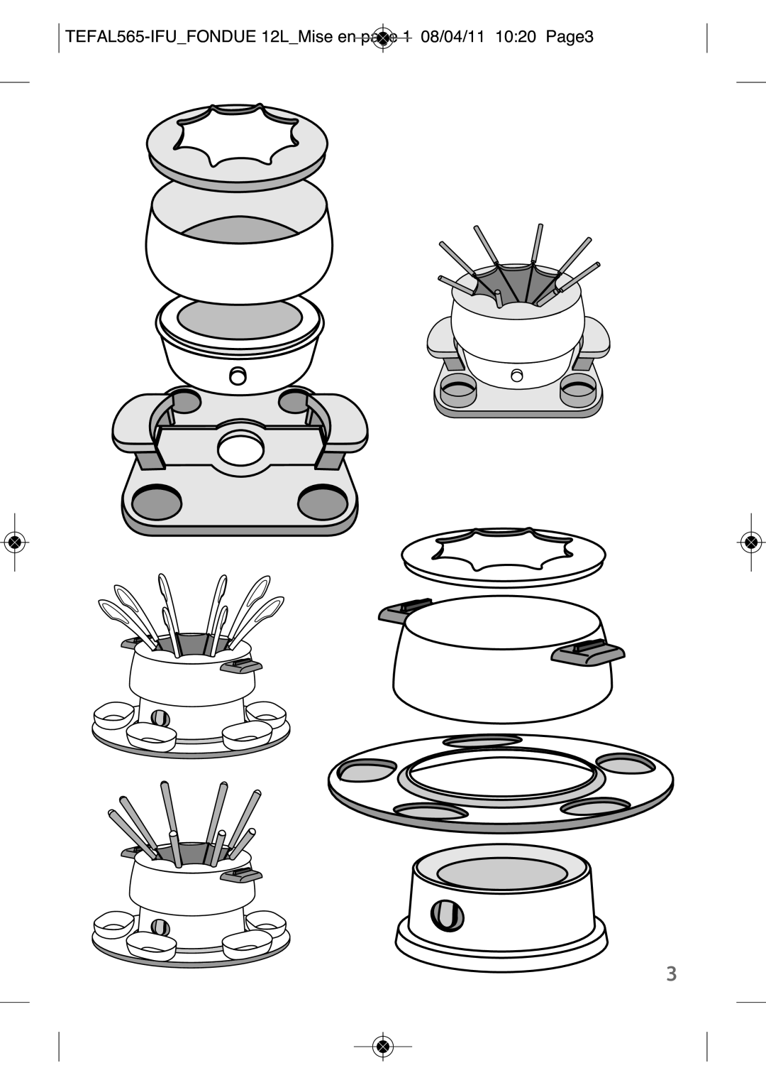 Tefal EF250112 manual TEFAL565-IFUFONDUE 12LMise en page 1 08/04/11 1020 Page3 