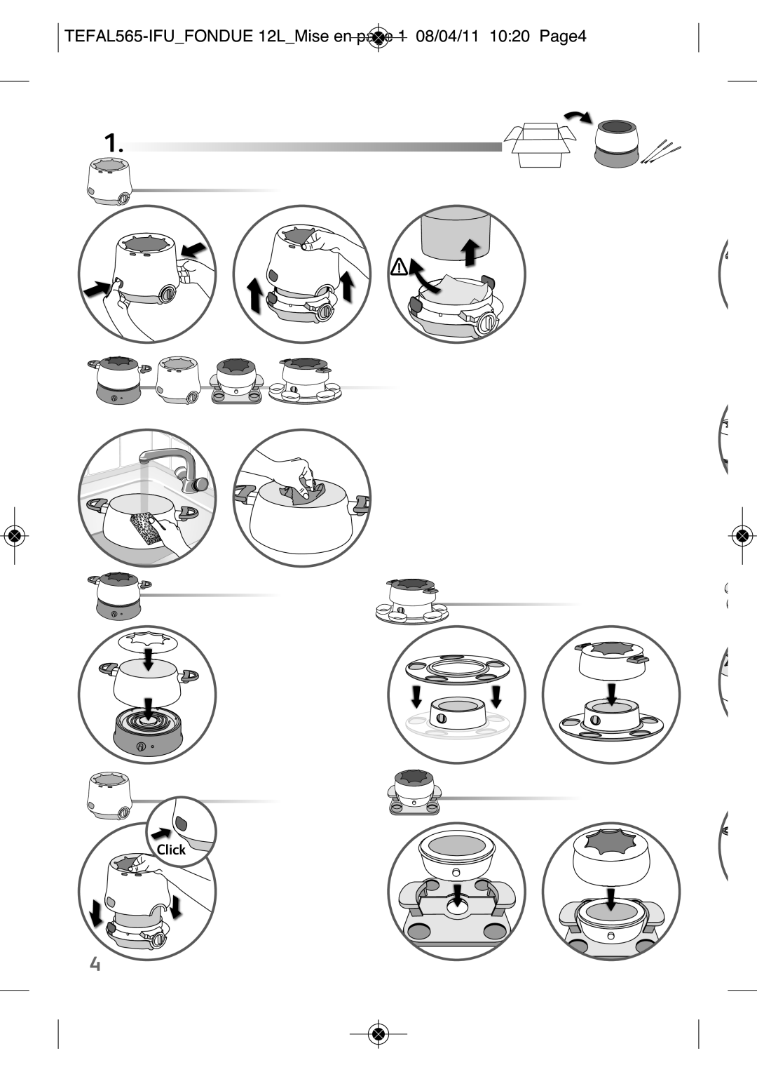 Tefal EF250112 manual TEFAL565-IFUFONDUE 12LMise en page 1 08/04/11 1020 Page4 