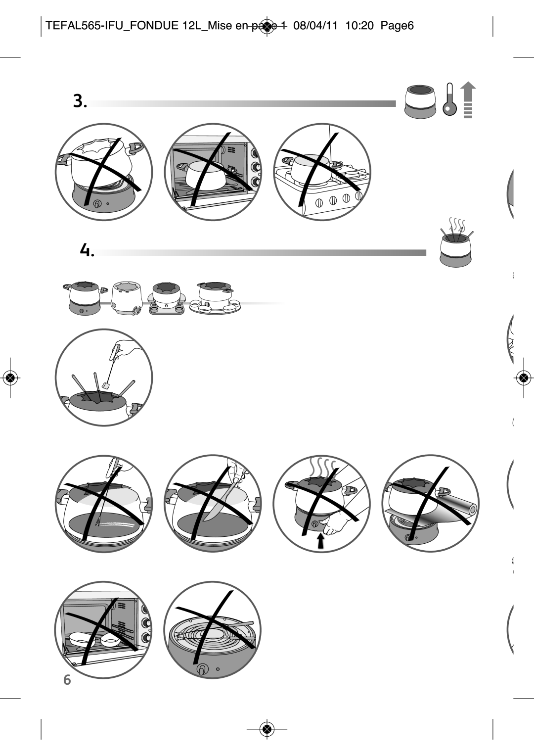 Tefal EF250112 manual TEFAL565-IFUFONDUE 12LMise en page 1 08/04/11 1020 Page6 