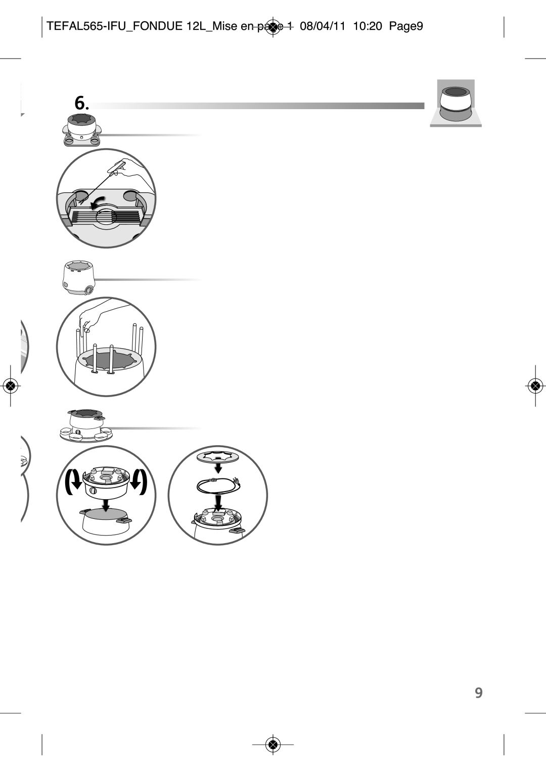Tefal EF250112 manual TEFAL565-IFUFONDUE 12LMise en page 1 08/04/11 1020 Page9 