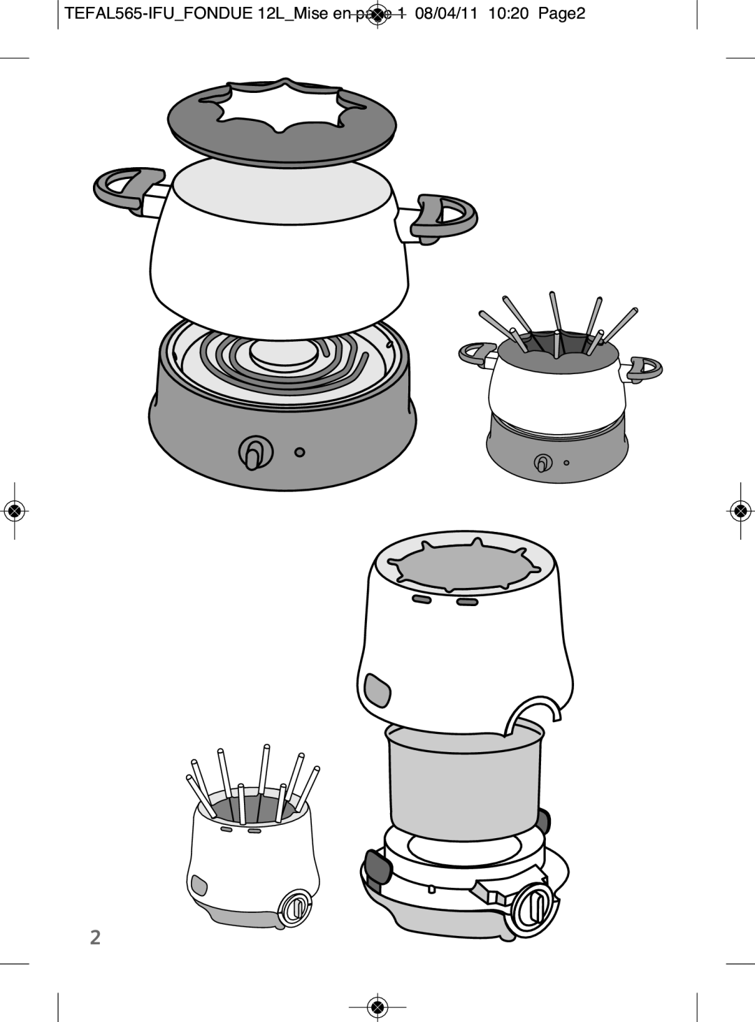 Tefal EF255014, EF255026, EF255012 manual TEFAL565-IFUFONDUE 12LMise en page 1 08/04/11 1020 Page2 