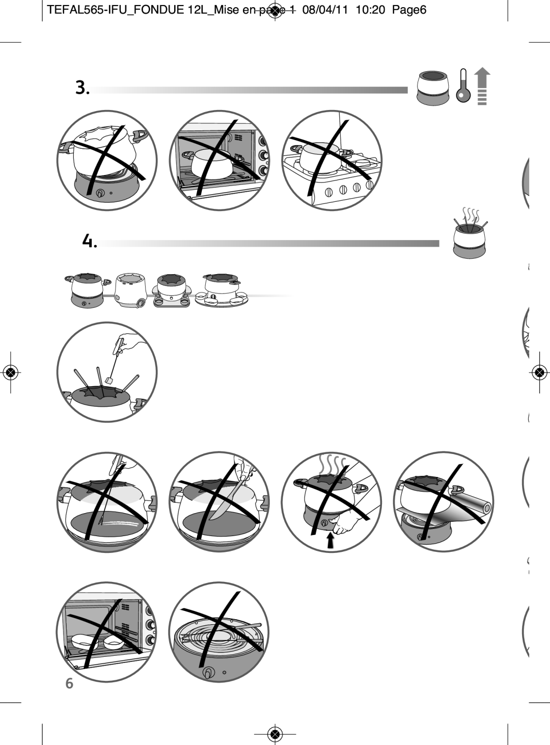 Tefal EF255026, EF255012, EF255014 manual TEFAL565-IFUFONDUE 12LMise en page 1 08/04/11 1020 Page6 