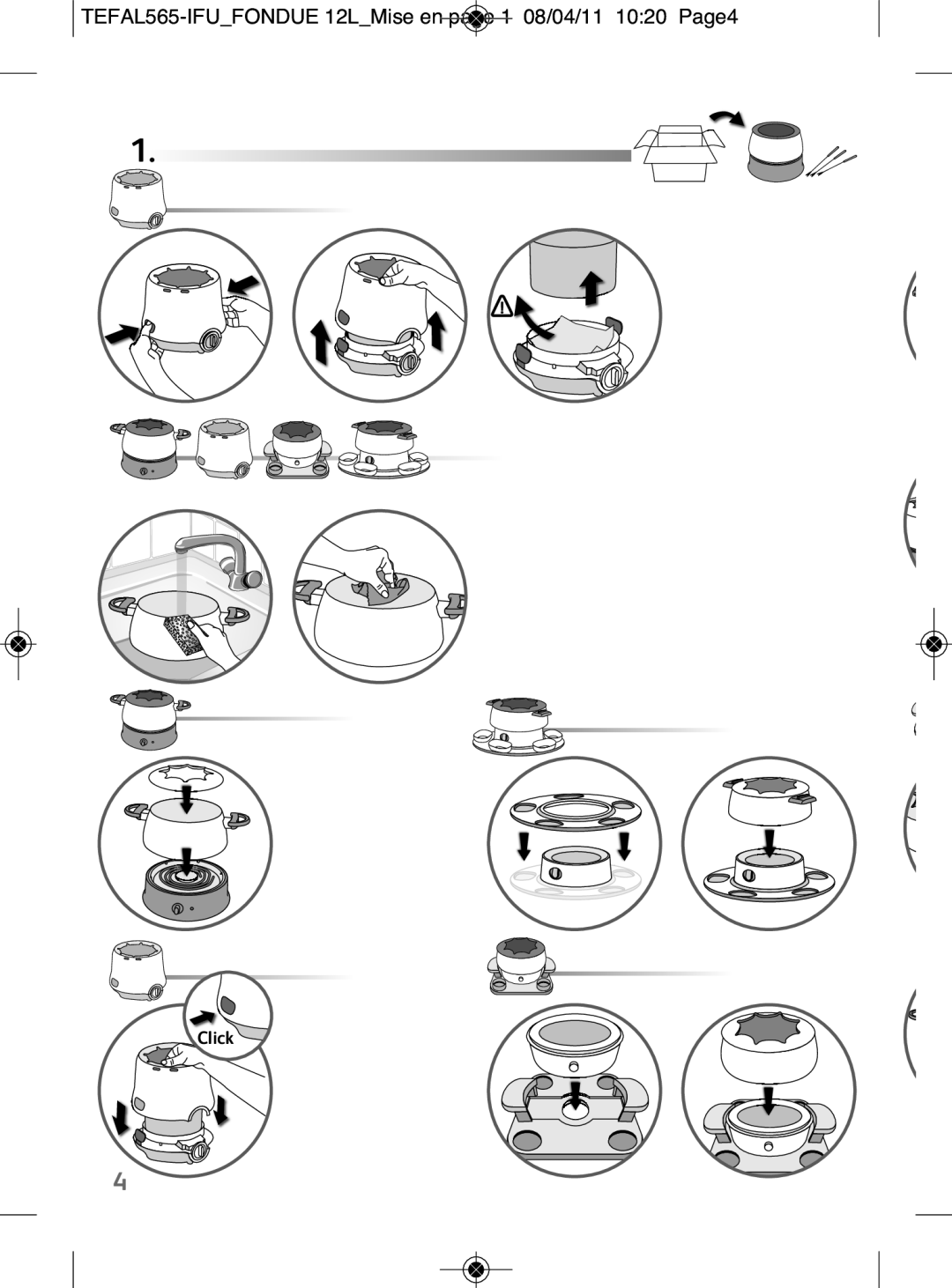 Tefal EF256812 manual TEFAL565-IFUFONDUE 12LMise en page 1 08/04/11 1020 Page4 