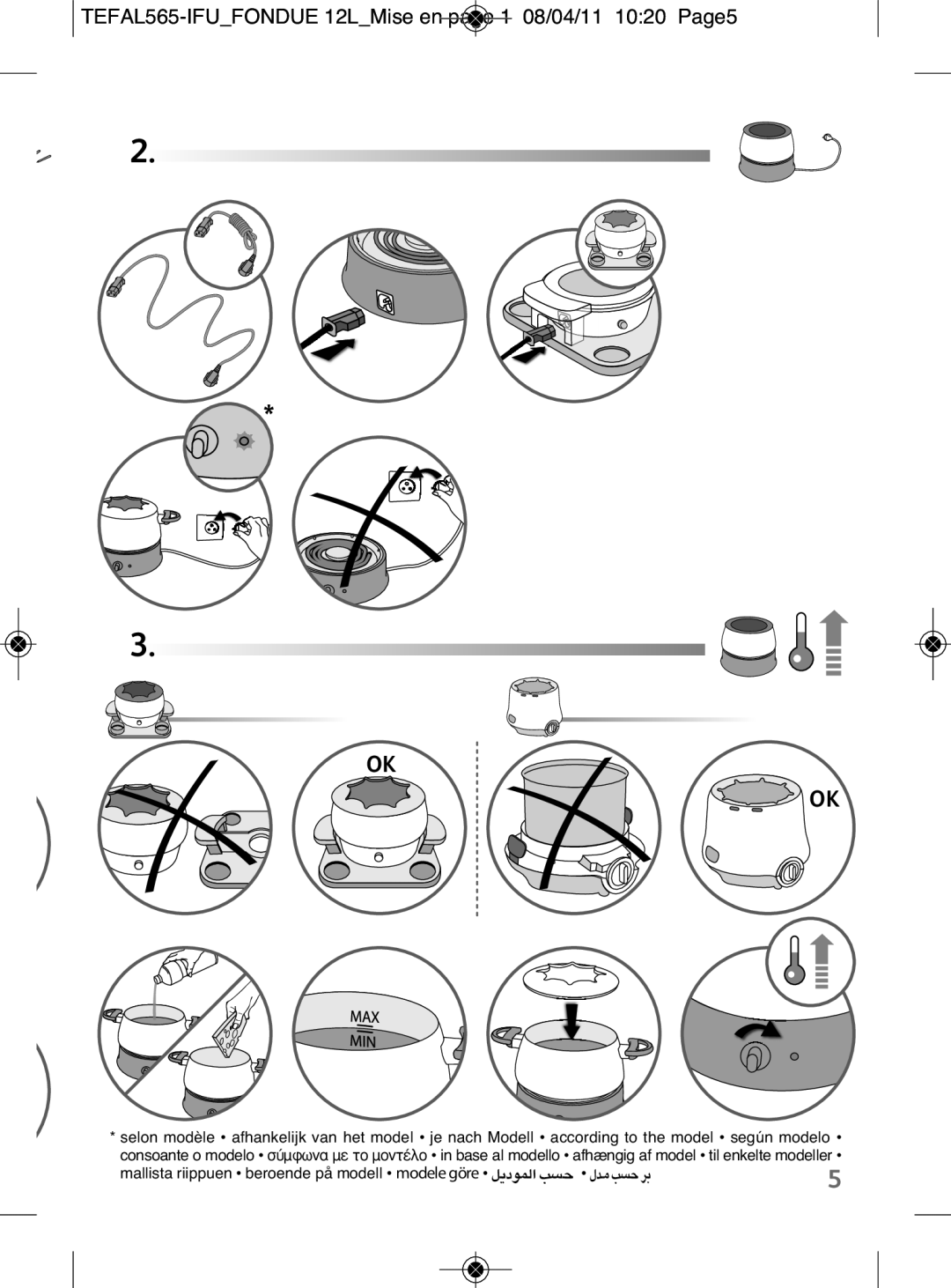 Tefal EF256812 manual TEFAL565-IFUFONDUE 12LMise en page 1 08/04/11 1020 Page5 