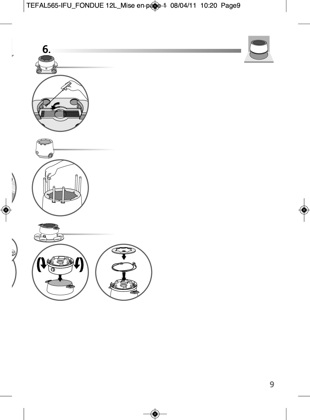 Tefal EF256812 manual TEFAL565-IFUFONDUE 12LMise en page 1 08/04/11 1020 Page9 
