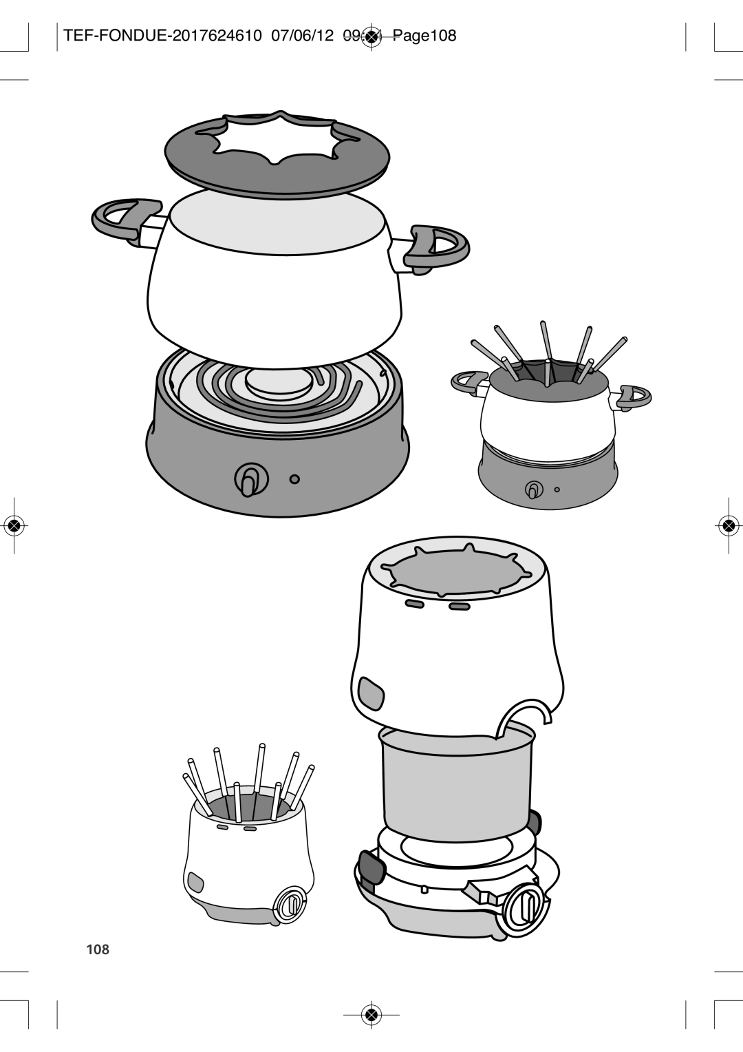 Tefal EF352116 manual TEF-FONDUE-2017624610 07/06/12 0944 PAGE108 