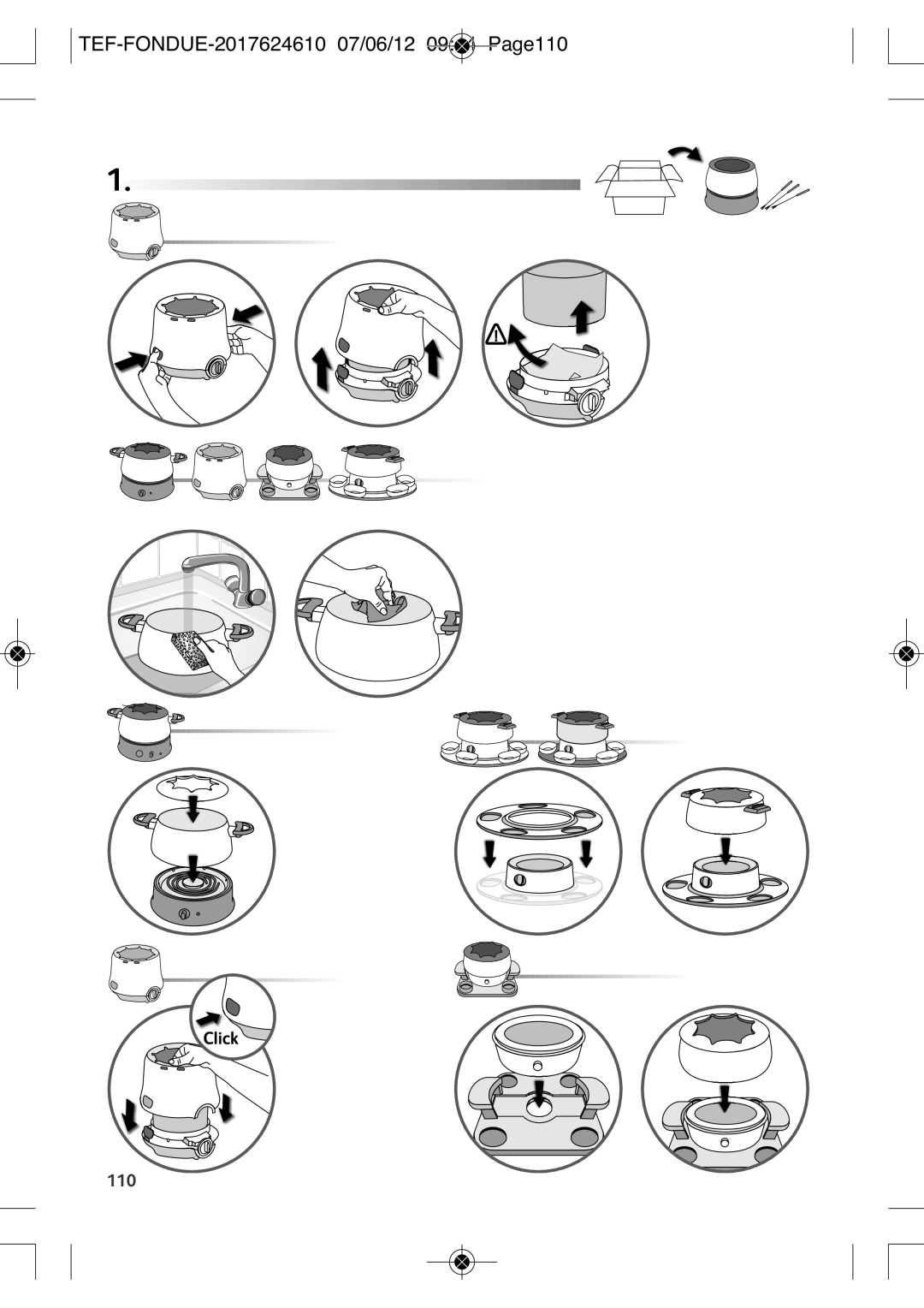 Tefal EF352116 manual TEF-FONDUE-2017624610 07/06/12 0944 PAGE110 