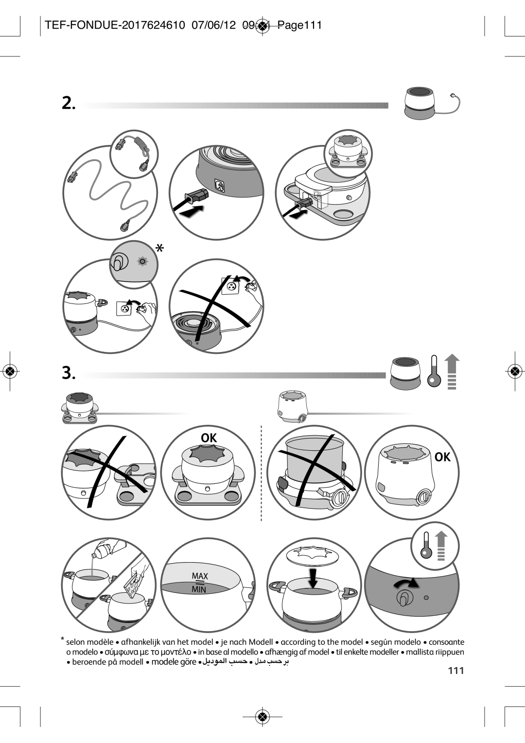 Tefal EF352116 manual TEF-FONDUE-2017624610 07/06/12 0944 PAGE111 