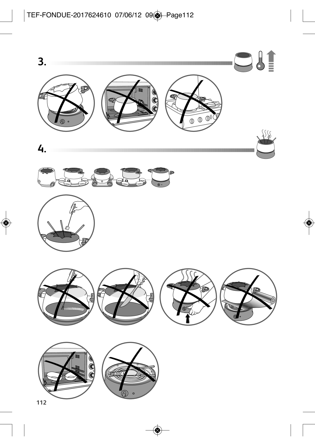 Tefal EF352116 manual TEF-FONDUE-2017624610 07/06/12 0944 PAGE112 