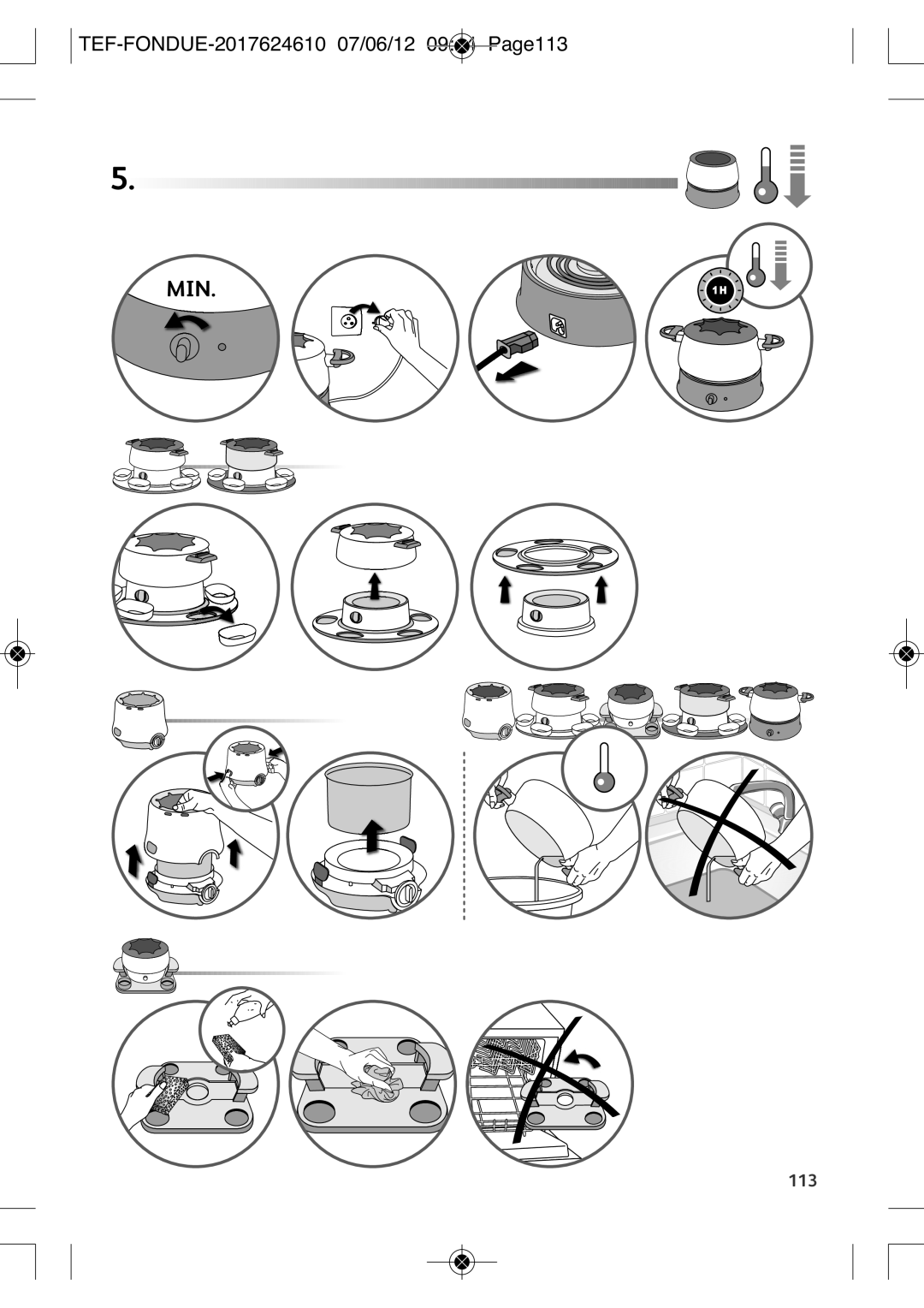 Tefal EF352116 manual TEF-FONDUE-2017624610 07/06/12 0944 PAGE113 