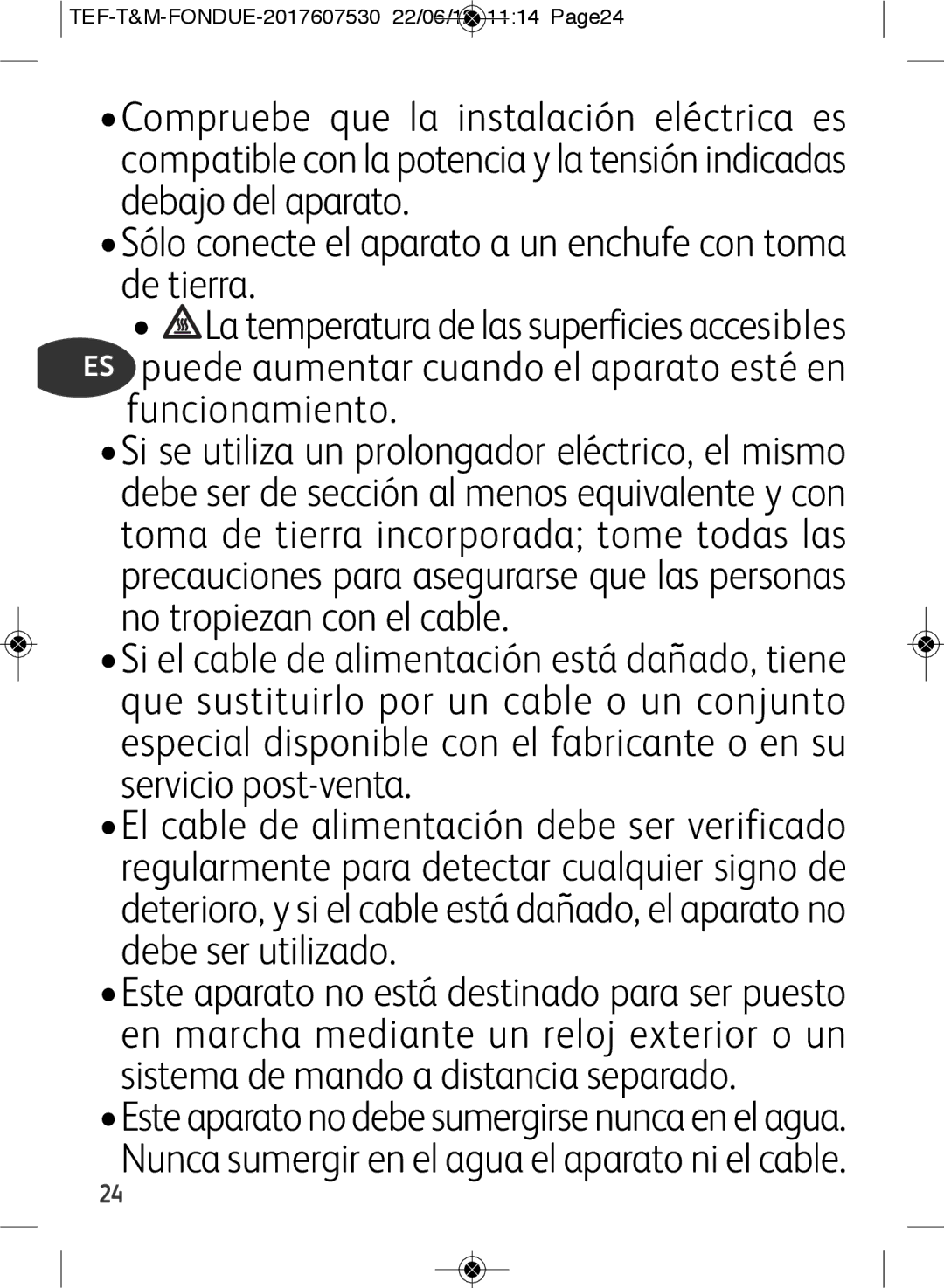 Tefal EF501601 manual Funcionamiento 