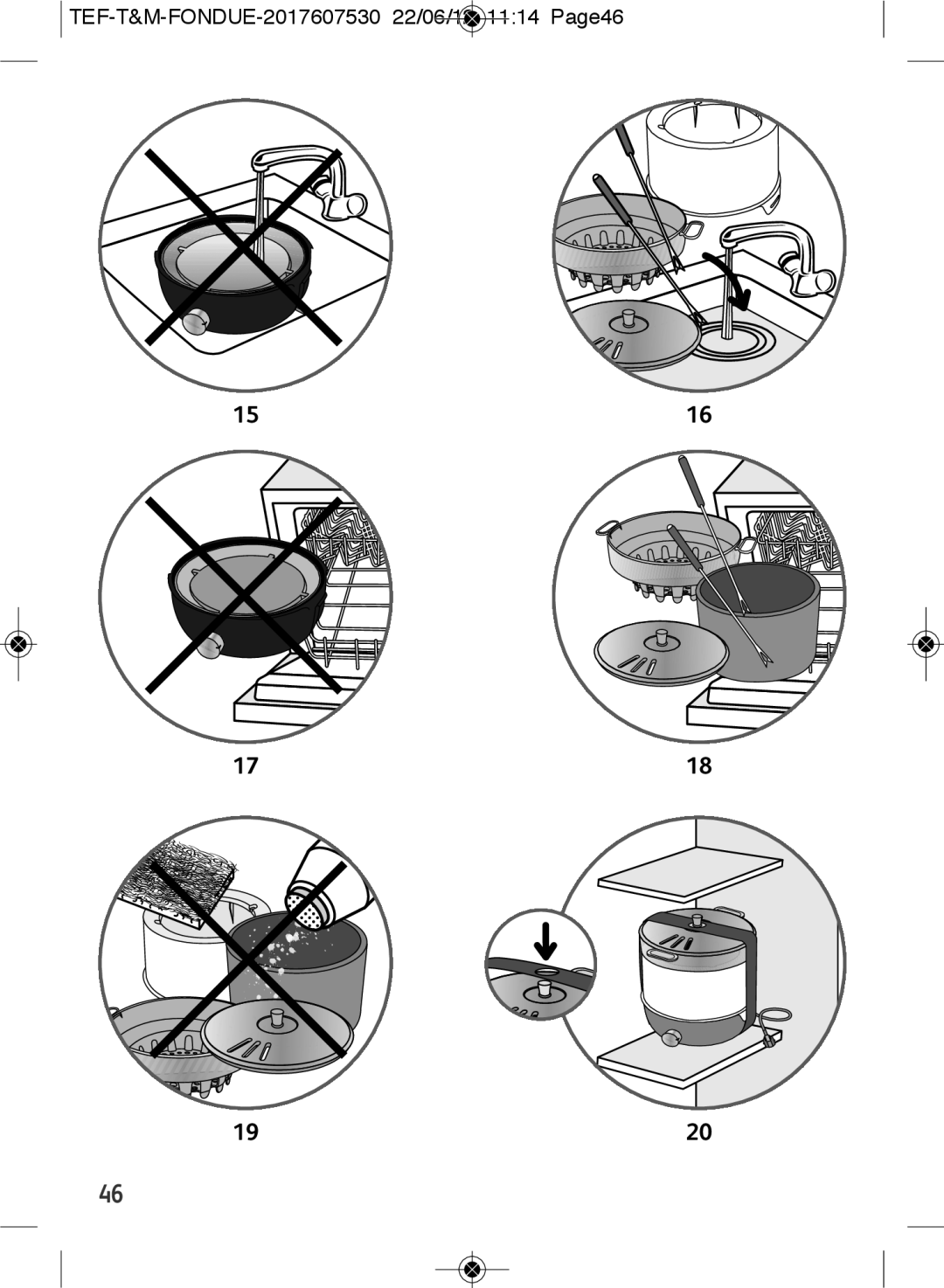 Tefal EF501601 manual TEF-T&M-FONDUE-2017607530 22/06/12 1114 Page46 