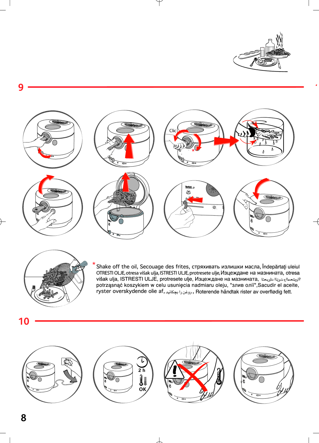 Tefal FF102832, FF102830, FF102815, FF102831 manual Clic 