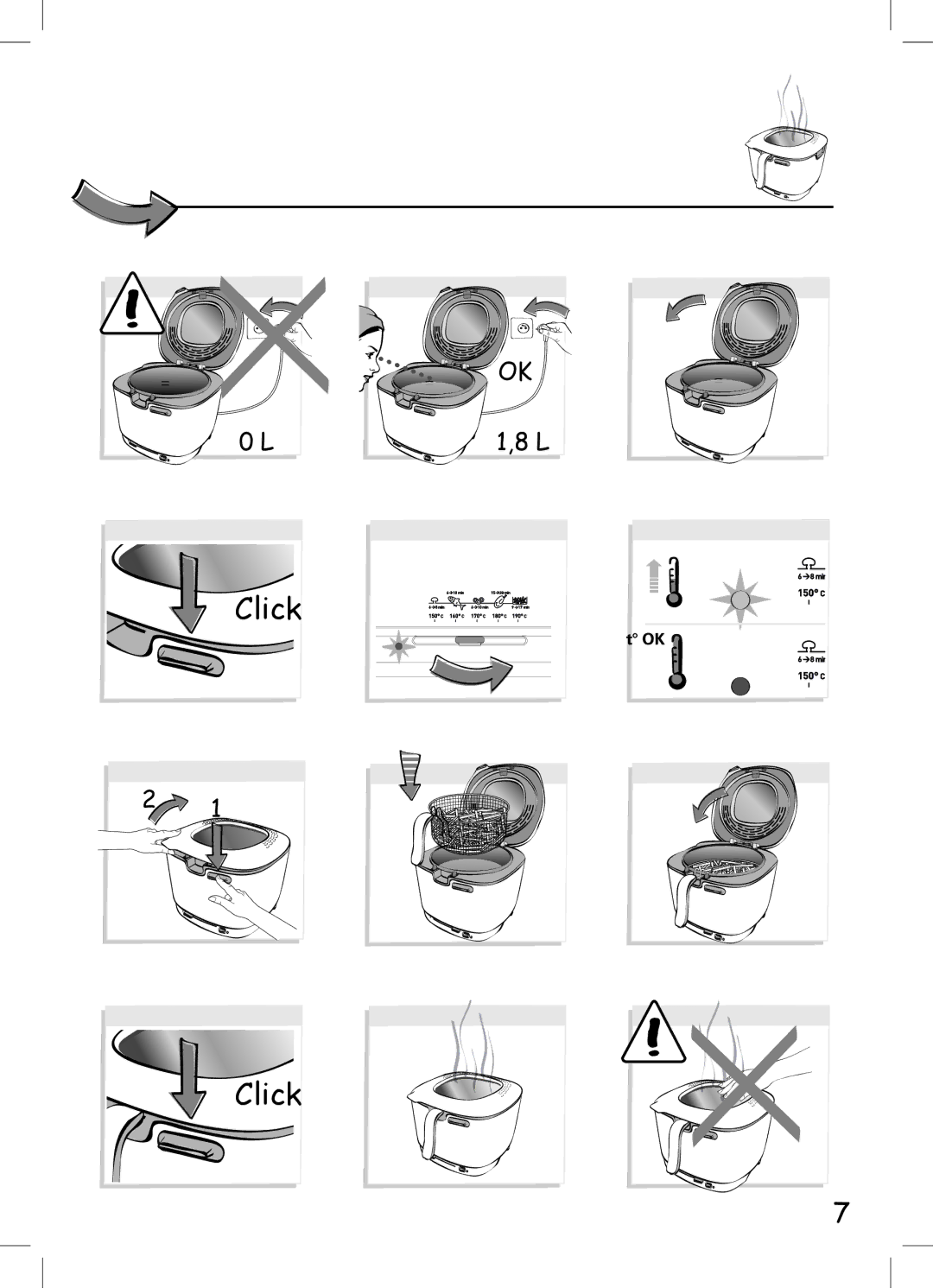 Tefal FF104250, FF104251, FF104230 manual Click 