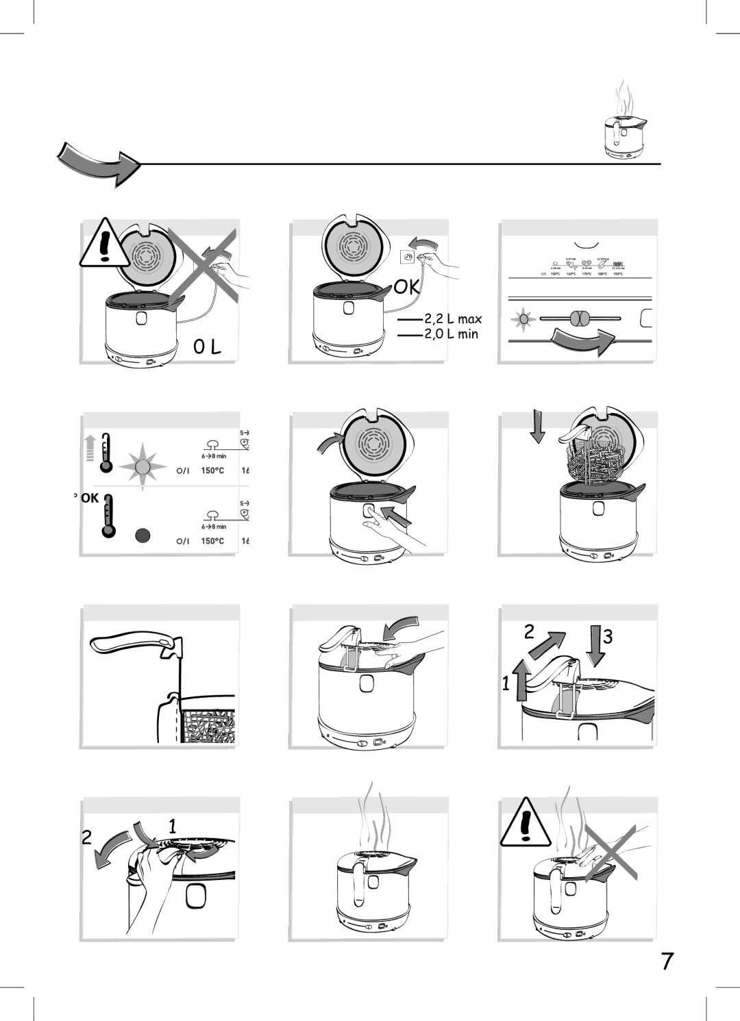 Tefal FF104430 manual Max Min 