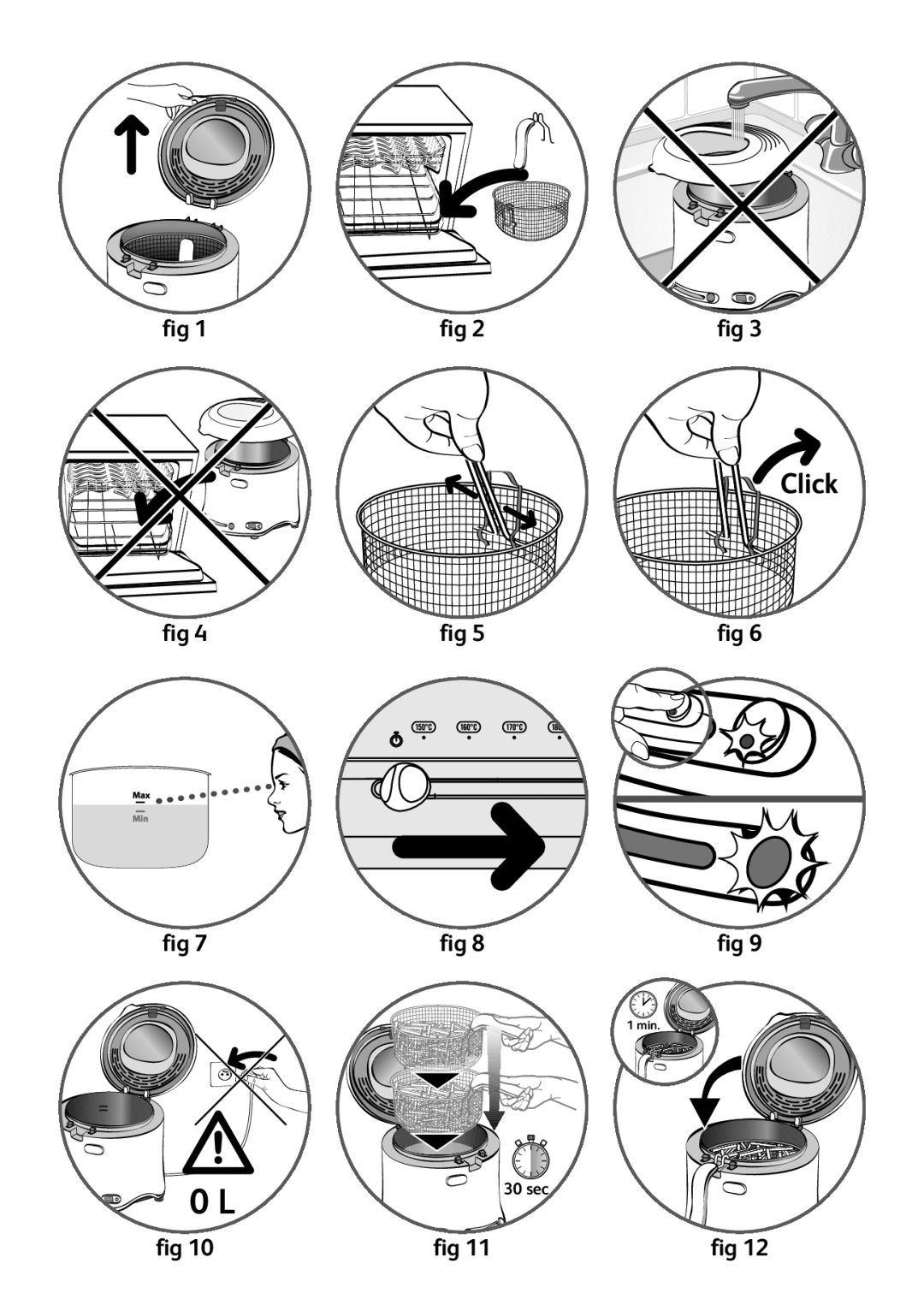 Tefal FF123841 manual 30 sec 