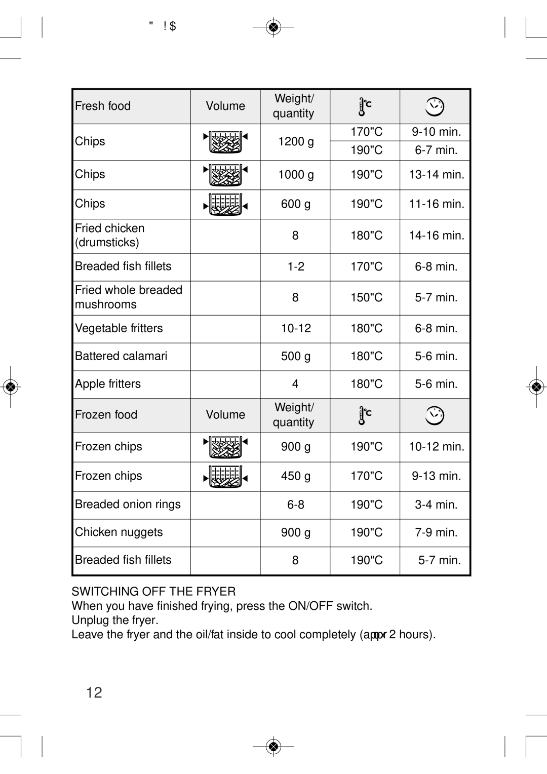 Tefal FF160815 manual Switching OFF the Fryer 