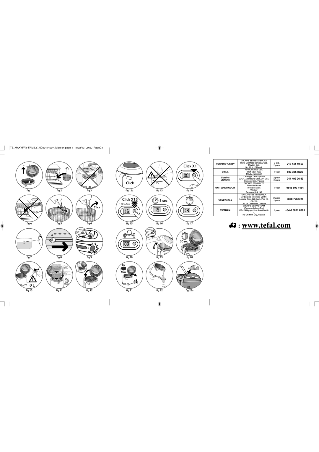 Tefal FF160815 manual Click 