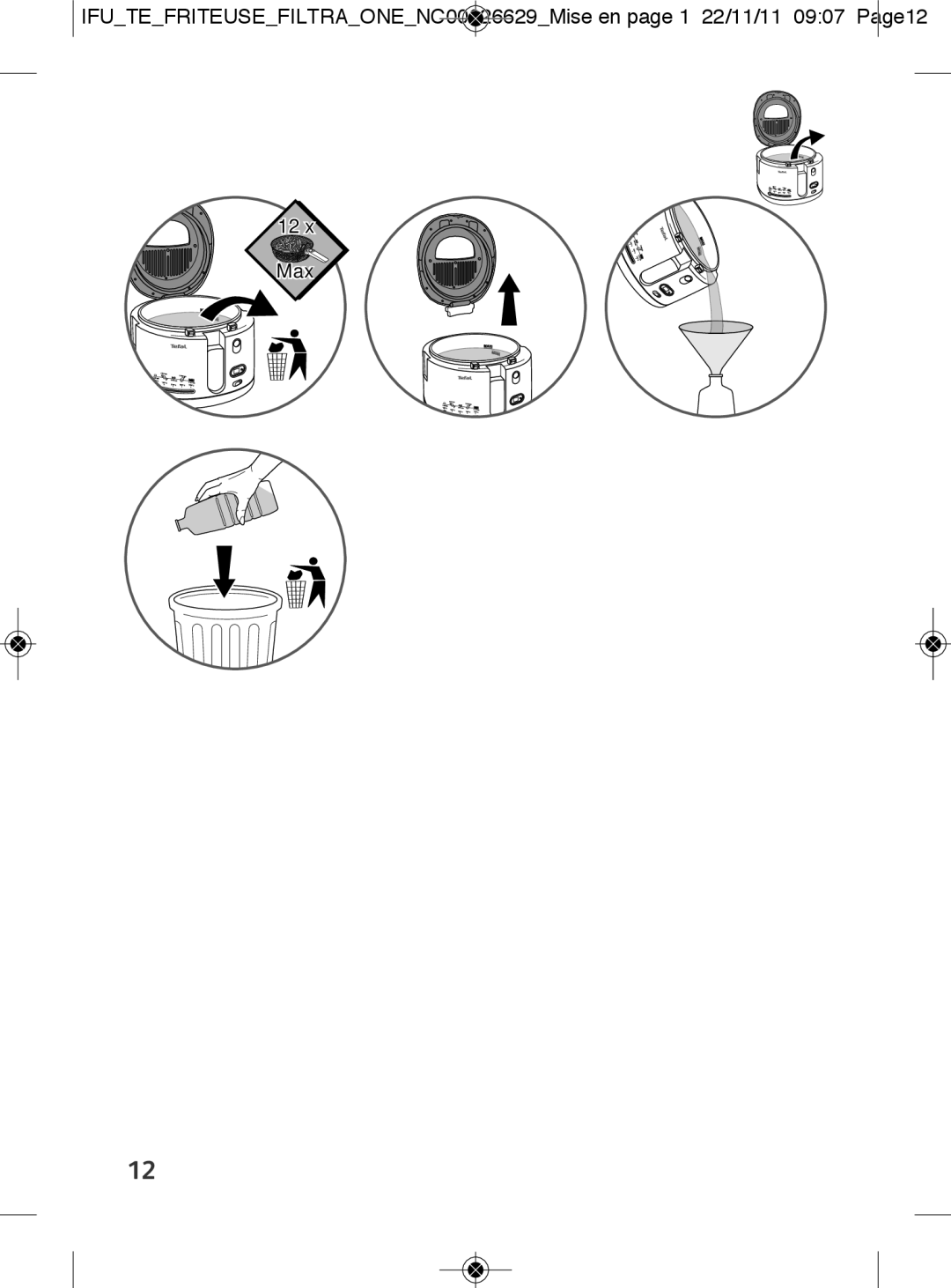 Tefal FF165125, FF165127, FF165151 manual 12x Max 