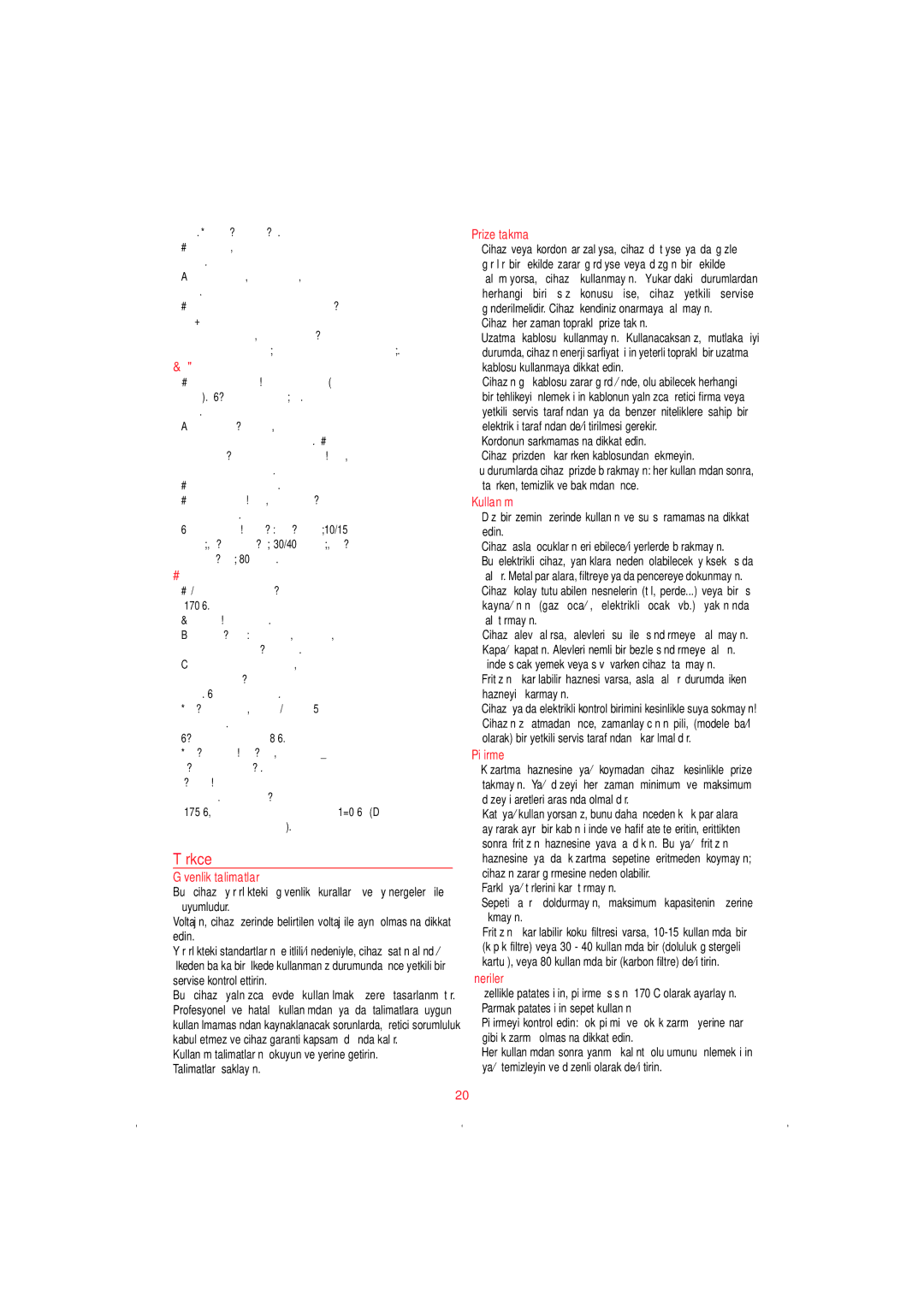 Tefal FF401470, FF401400 manual Türkce 