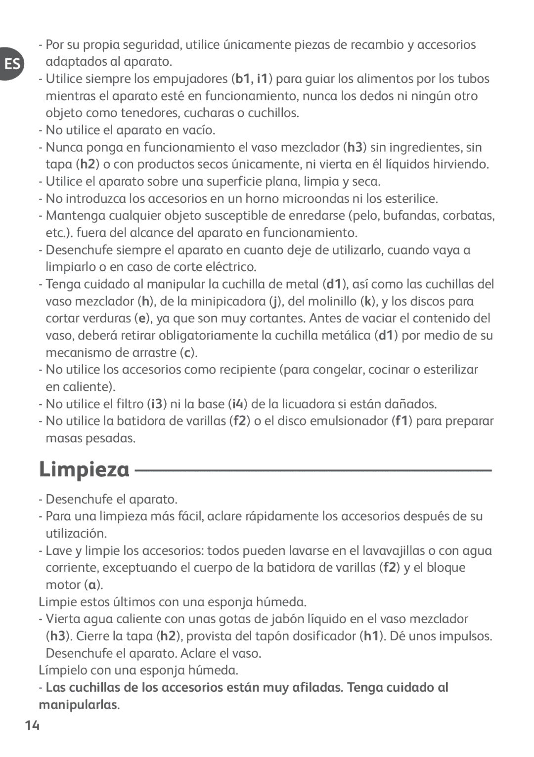 Tefal FP4111AJ, FP4111B4, FP4121B4, FP4101A7, FP652DBM manual Limpieza 