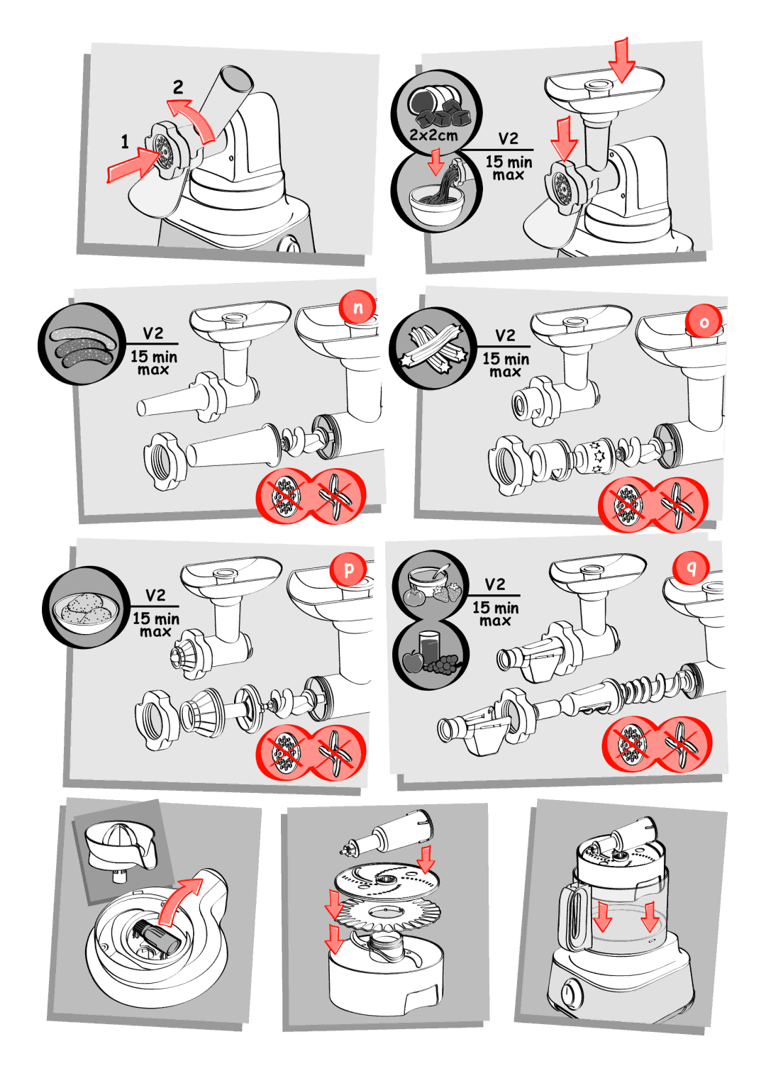 Tefal FP652DC1, FP412113, DO302EB1, DO250DA2, FP413DAD manual min Max 