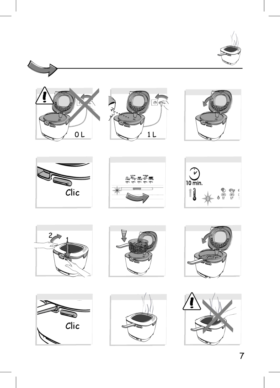 Tefal FR101330, FR101370, FR101371, FR101350 manual Clic 