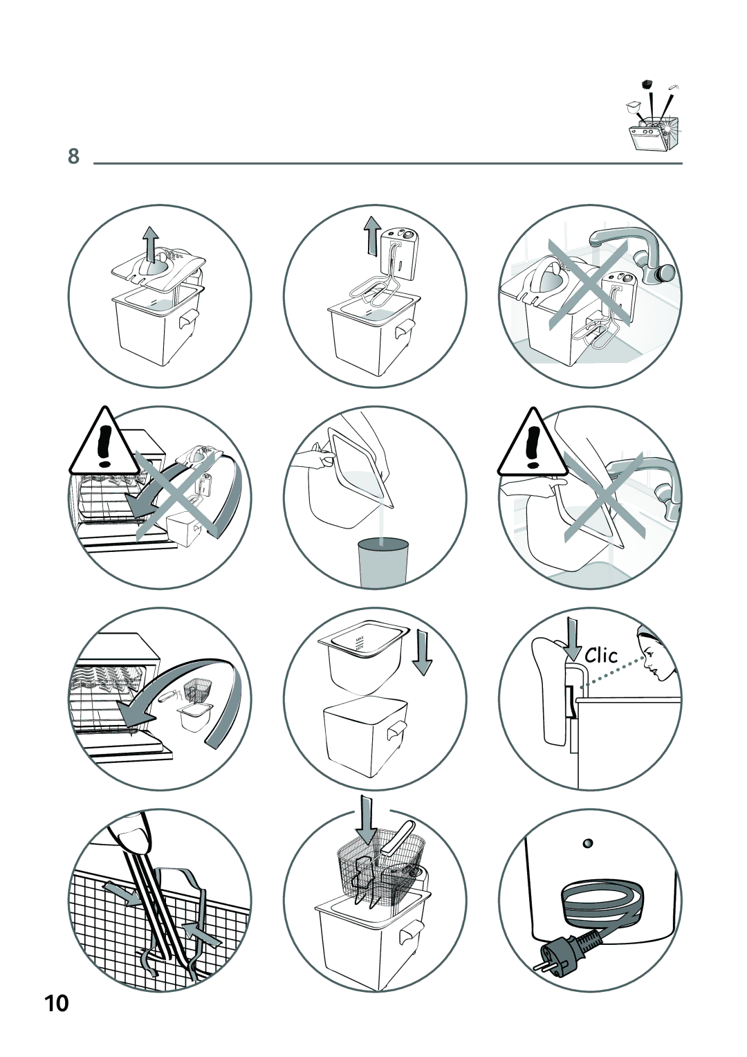 Tefal FR101415, FR101450, FR101452, FR101431, FR101451 manual Clic 