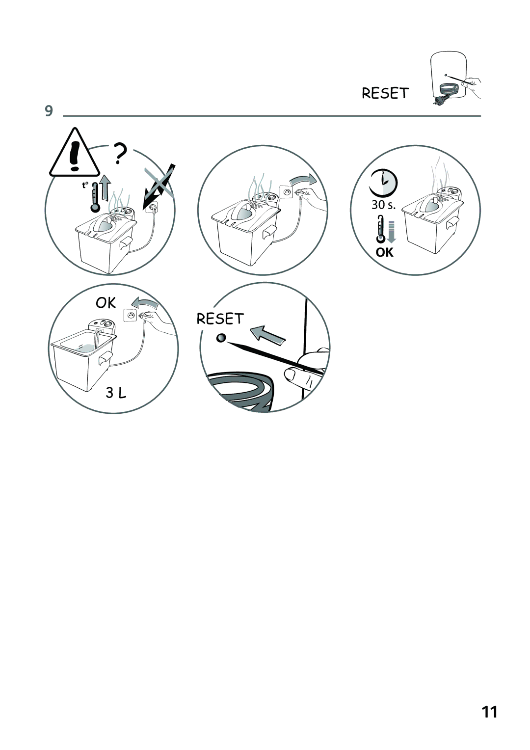 Tefal FR101450, FR101415, FR101452, FR101431, FR101451 manual Reset 