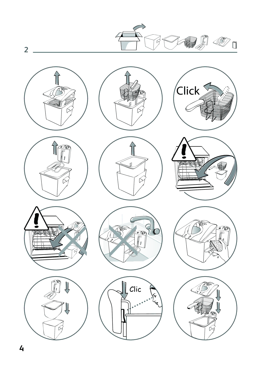 Tefal FR101451, FR101415, FR101450, FR101452, FR101431 manual Click 