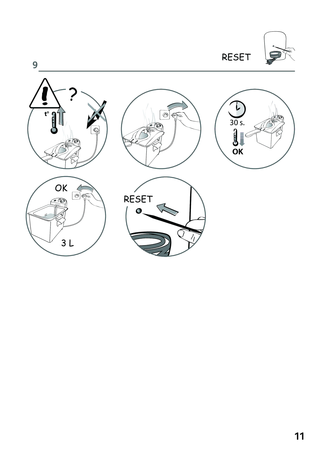 Tefal FR101570, FR101531 manual Reset 