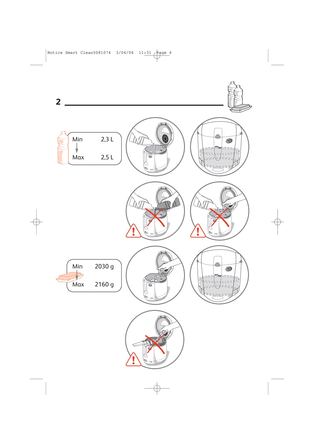 Tefal FR400930, FR400972, FR400916, FR400915 manual Min Max 