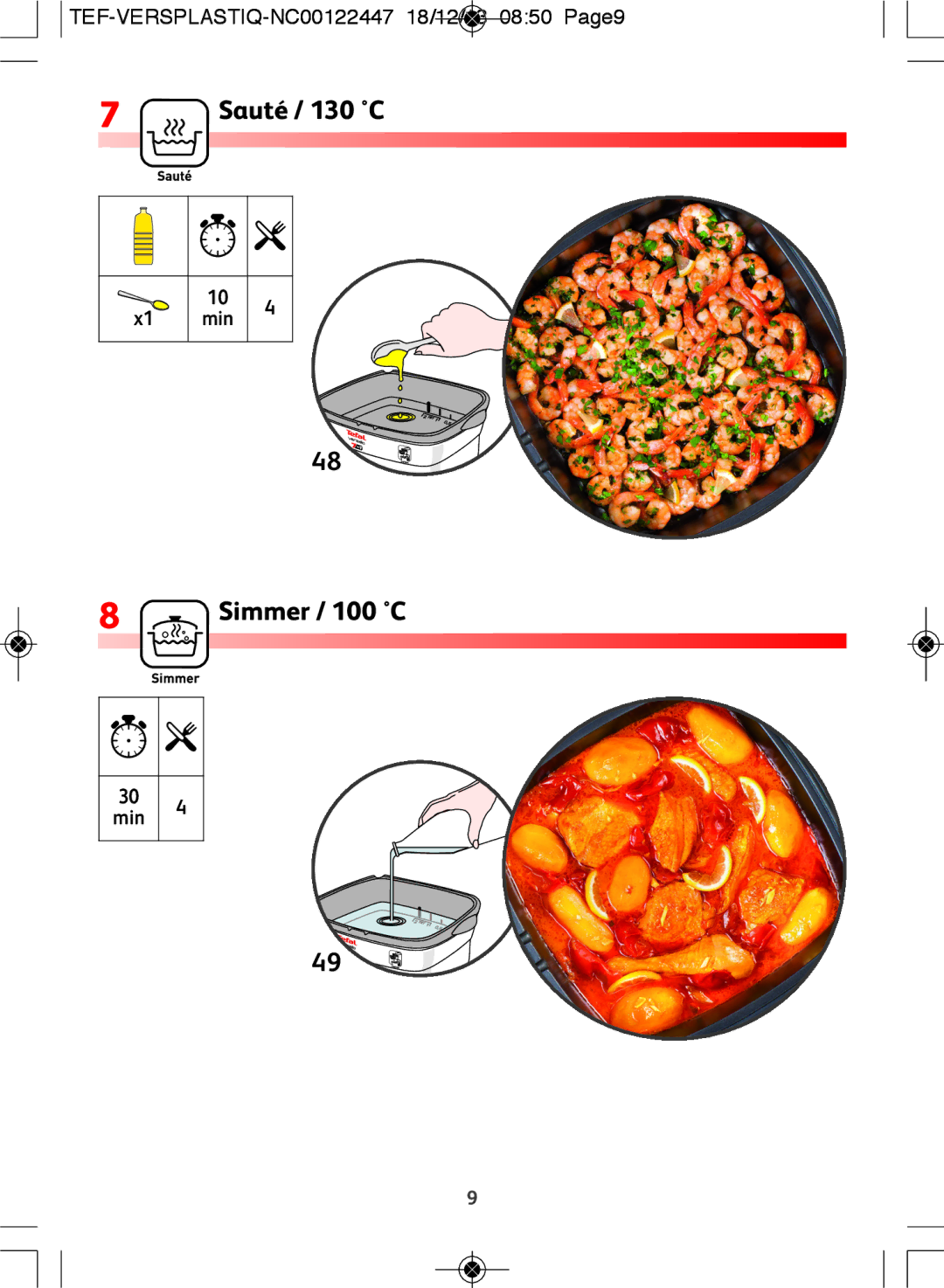 Tefal FR401331, FR401330 manual Sauté / 130 C 