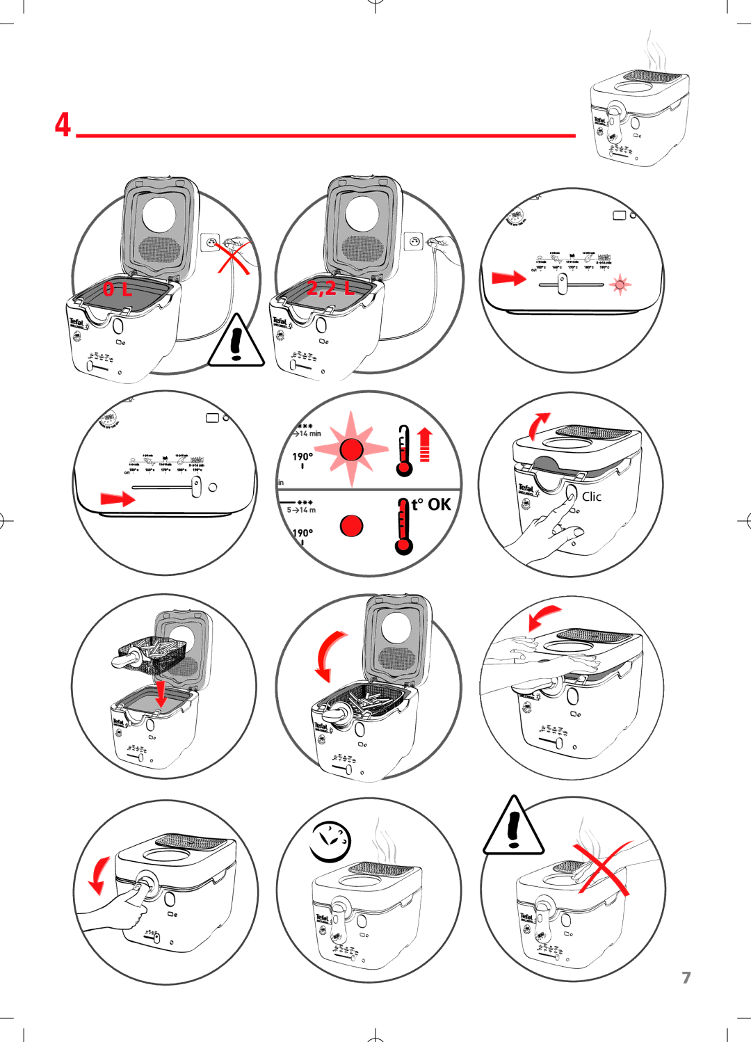 Tefal FR402170, FR402130, FR402171, FR402172, FR402131, FR402132 manual Clic 