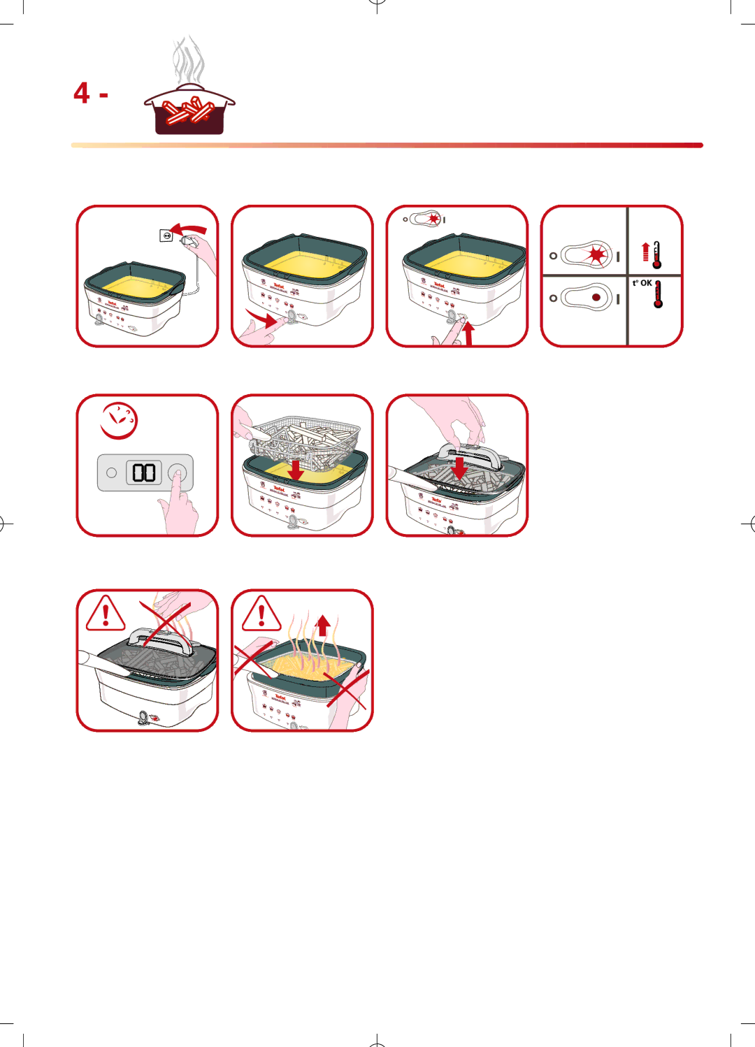 Tefal FR402330, FR402370, FR402371, FR402373, FR402372 manual 80C 100C 130C 160C 180C 