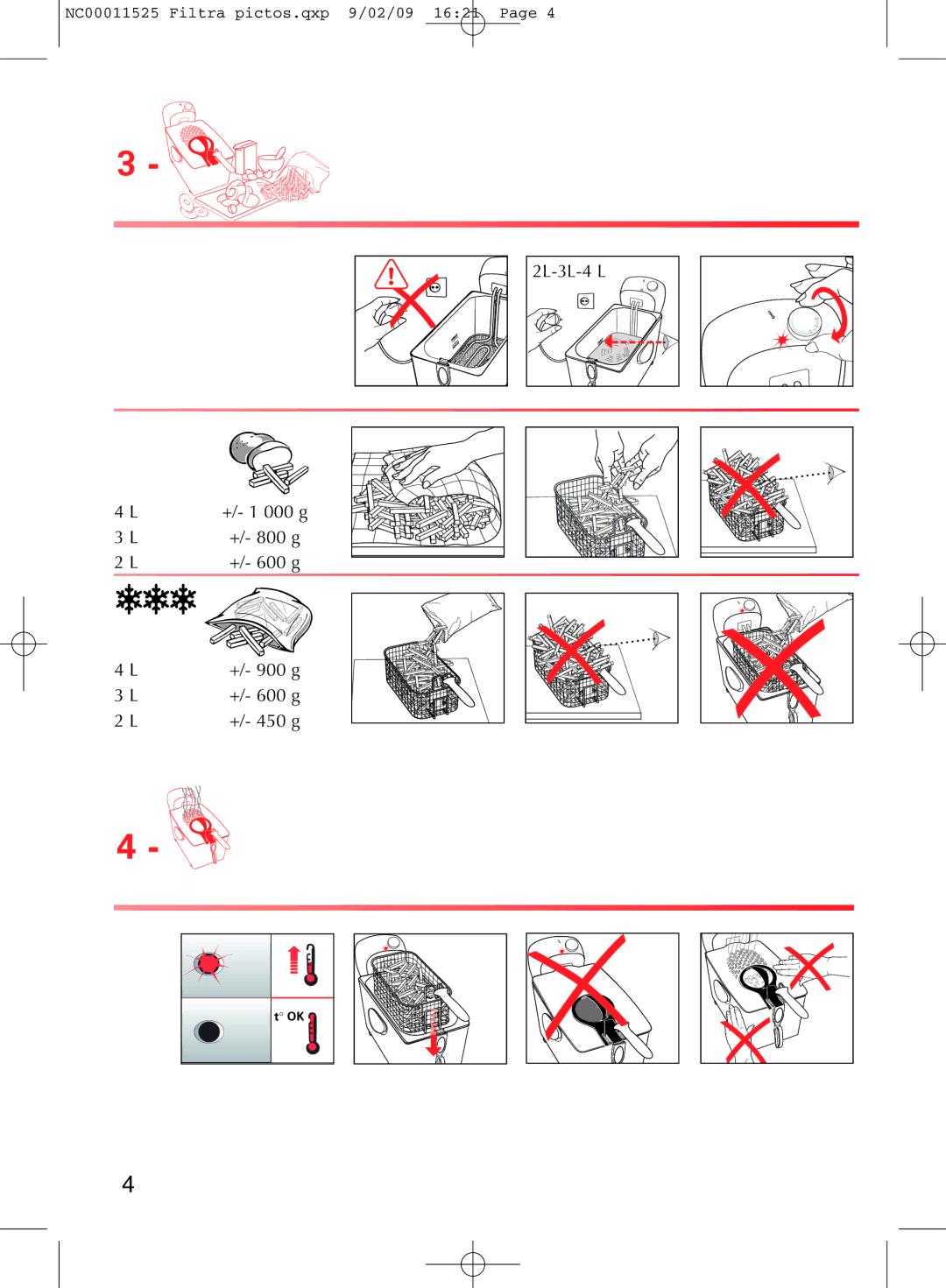 Tefal FR404430, FR404400 manual NC00011525 Filtra pictos.qxp 9/02/09 1621 