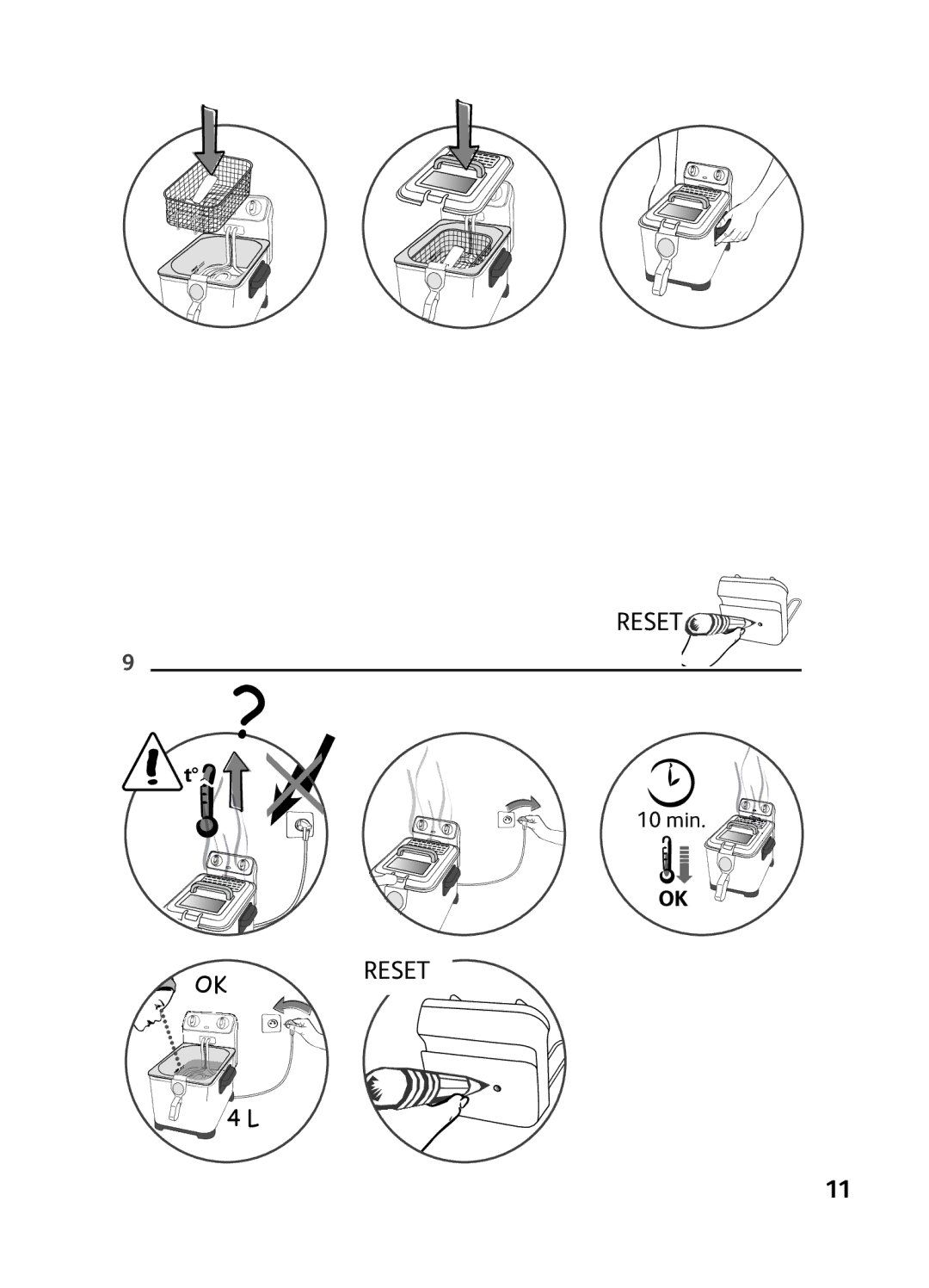 Tefal FR406830, FR406860 manual Reset 