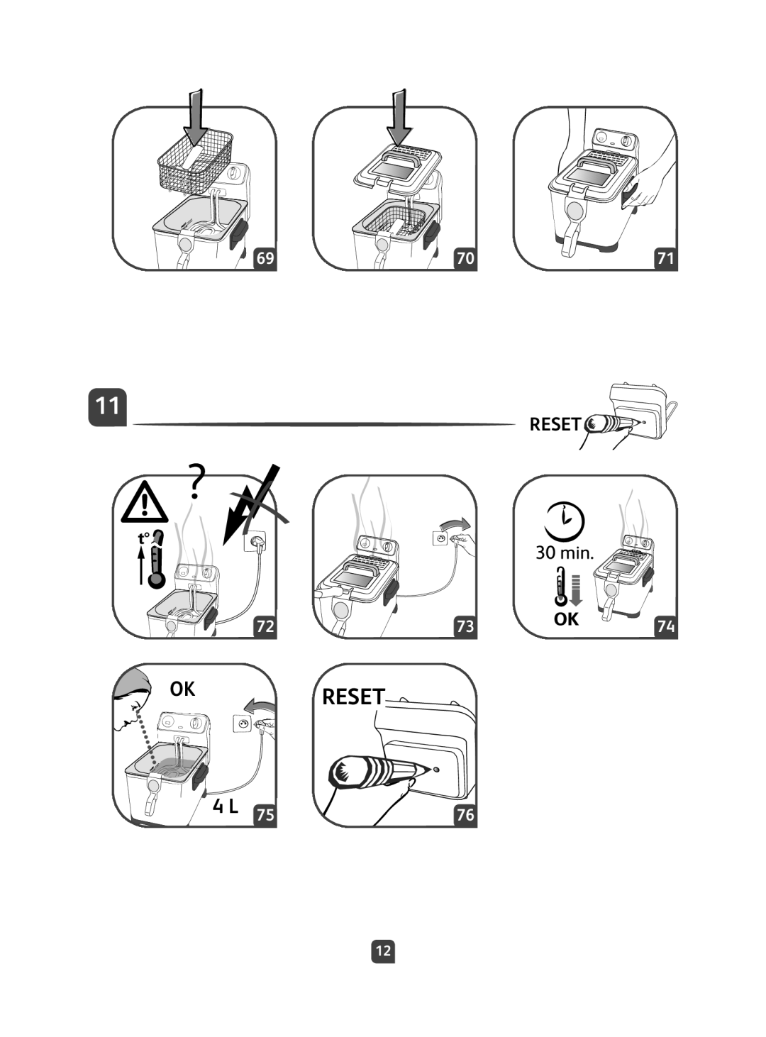 Tefal FR407830 manual Okreset 