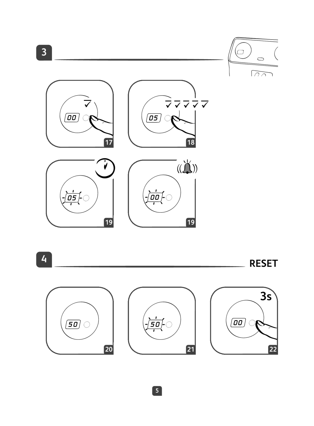 Tefal FR407830 manual Reset 