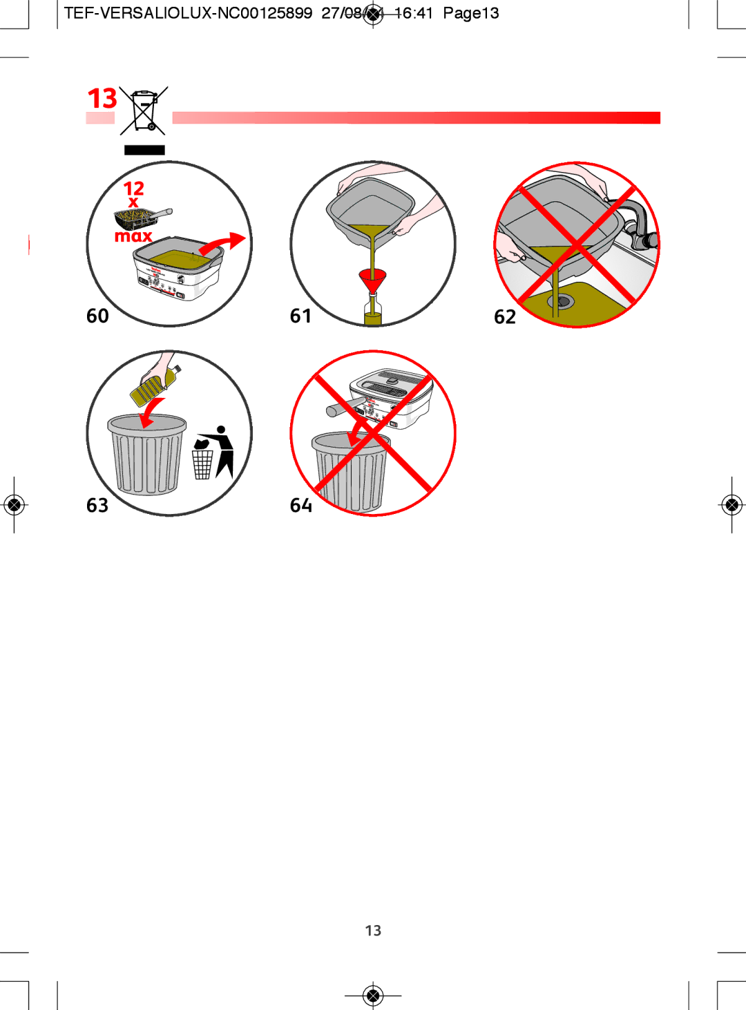 Tefal FR4950CH, FR495027, FR495028, FR495070 manual 6061 6364 