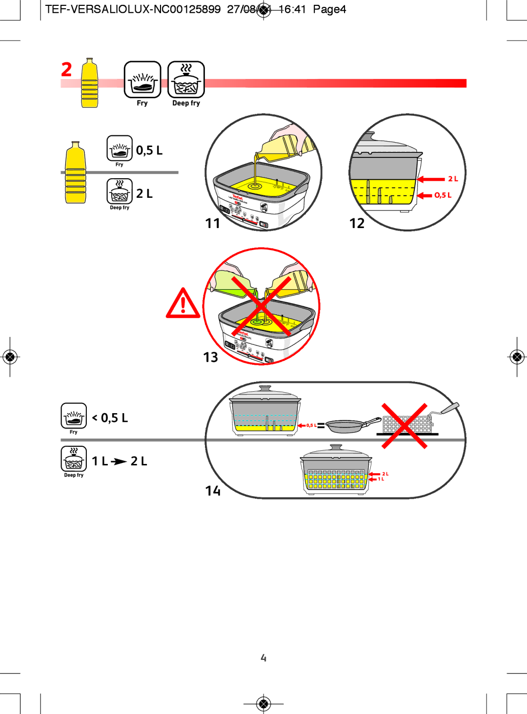 Tefal FR495027, FR4950CH, FR495028, FR495070 manual TEF-VERSALIOLUX-NC00125899 27/08/14 1641 Page4 