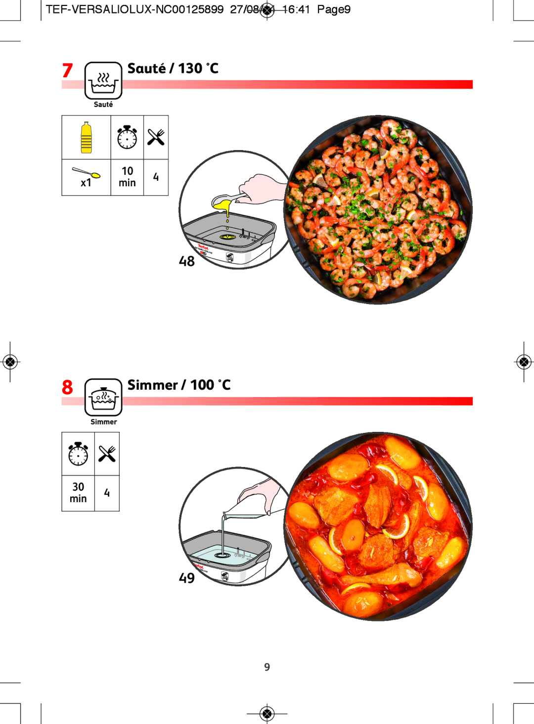 Tefal FR4950CH, FR495027, FR495028, FR495070 manual Sauté / 130 C 